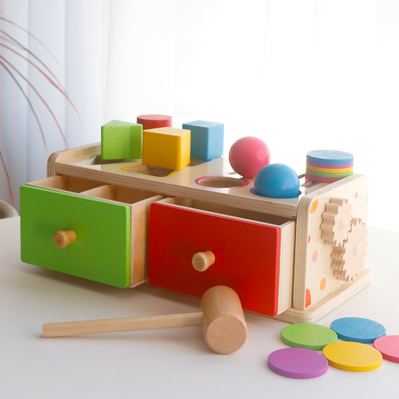 Kids Toys Drawers - Montessori Holz-Sortierspielzeug für Kinder Schubladenbox Beschäftigungsbrett