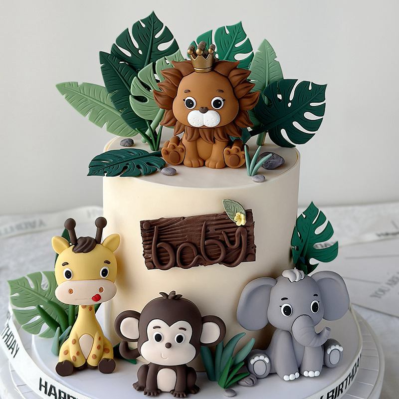 Kids Toys Elephant - Dschungel Safari Tier Puppe Kuchen Dekor