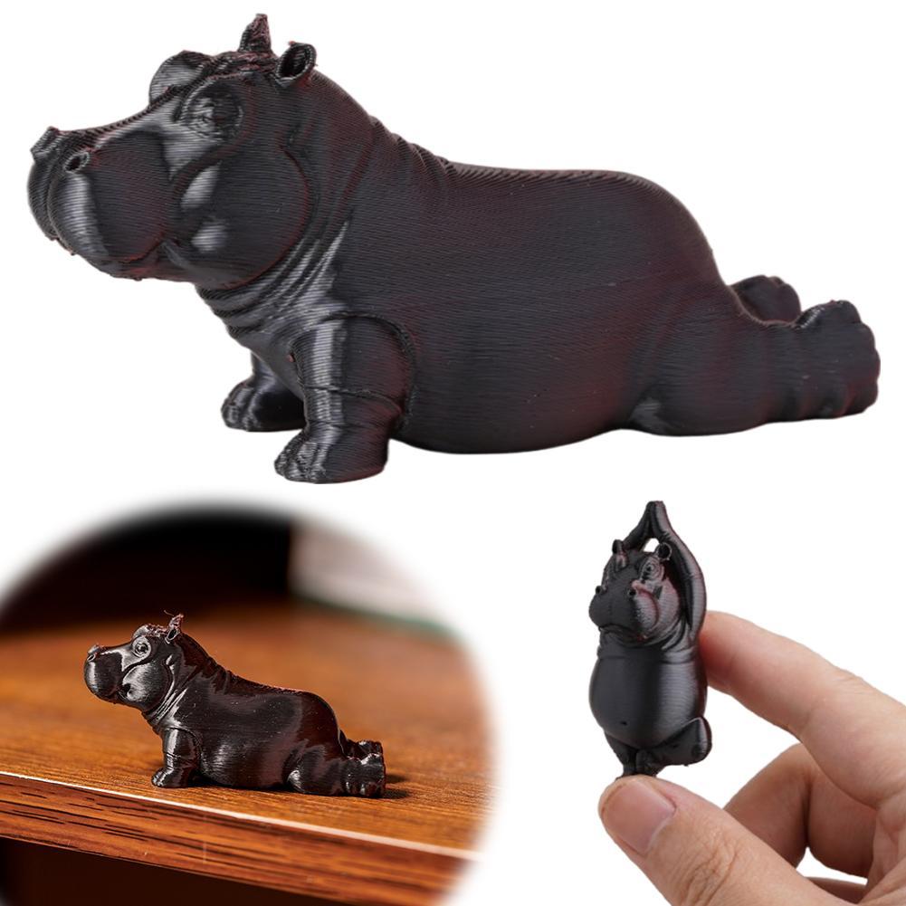 Kids Yoga Toys - Kreative Yoga-Nilpferd-Harzfigur, niedliche Tierstatue, Desktop-Ornament, lustige