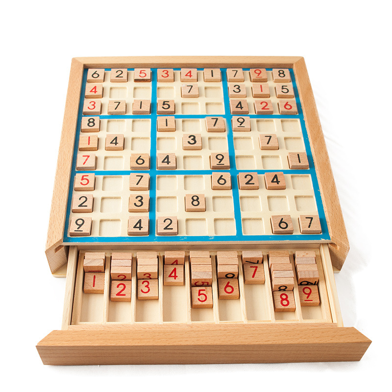 Kids Toys Drawers - Sudoku-Brettspiel mit Denkfliesen und Schublade, 9
