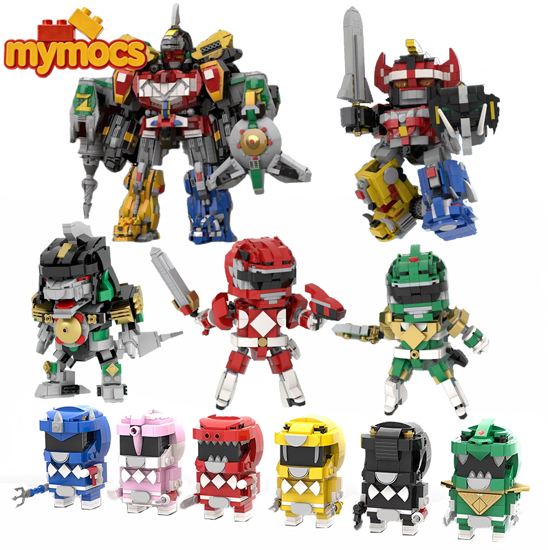 Dinosaur Figurine Set - Mymocs Kyoryu Film-Actionfiguren Angetriebenes Dinosaurier-Team Bricks