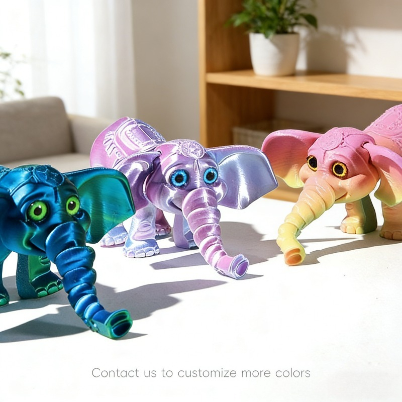 Kids Toys Elephant - 10CM 3D-Gedrucktes Elefantenmodell Mehrteilig Bewegliche Elefanten-Actionfigur