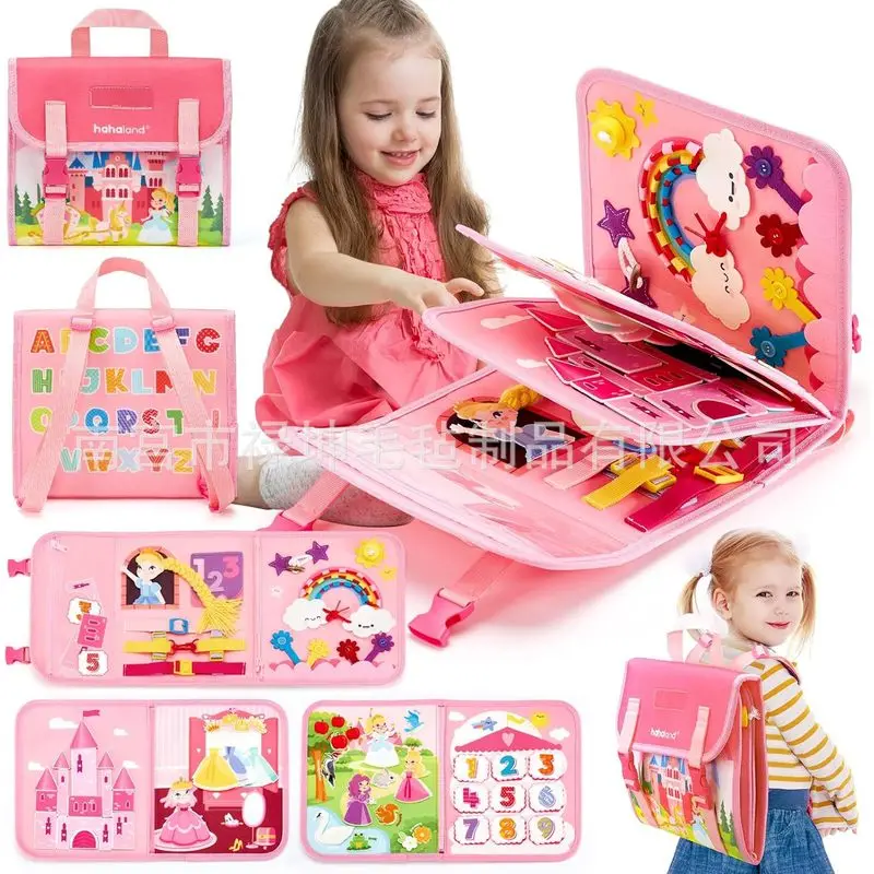 Kids Toys Learning - Prinzessin Montessori Filz-Busy-Board Kleinkind Lebenskompetenz-Lernspielzeug Frühpädagogisches