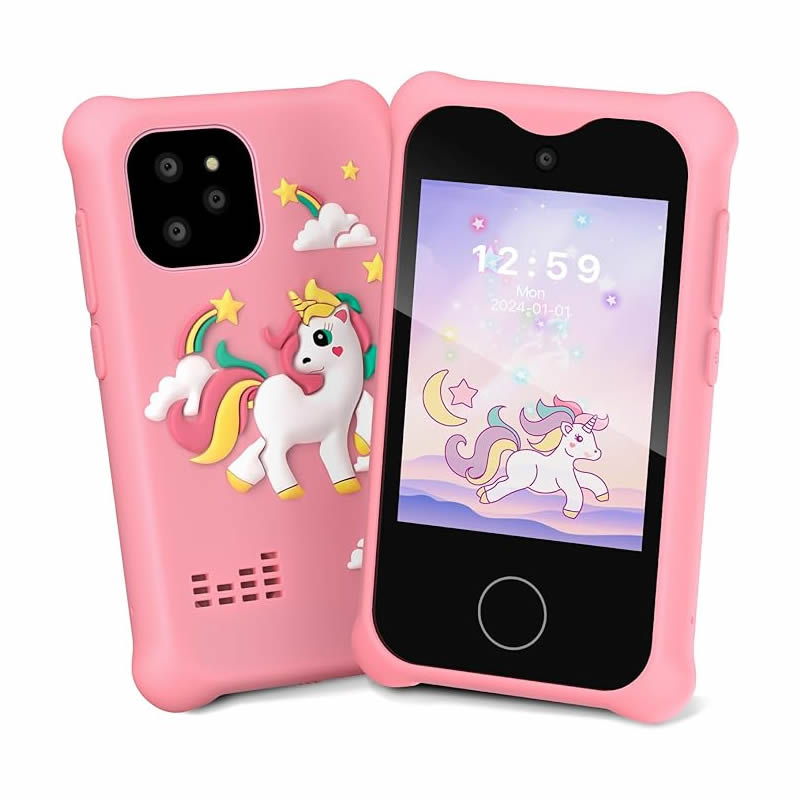 Kids Toys Smartphone - Digitalkamera Kinder-Smartphone MP3-Player Kamera-Spielzeug Touchscreen Einhorn