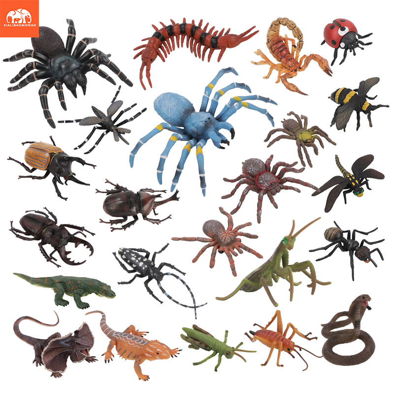 Kids Toys Learning - Lehrreiches Simulations-Insekten- und Wildtier-Actionfiguren-Set - Spinne