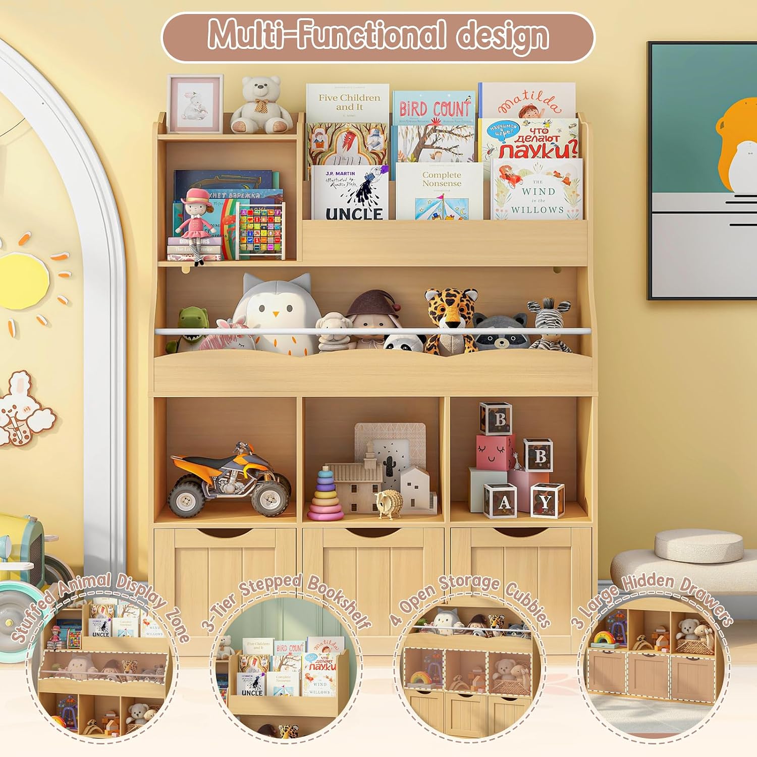 3-stufiges Kinder-Bücherregal  – Kids Toys Drawers Bewertung und Preis