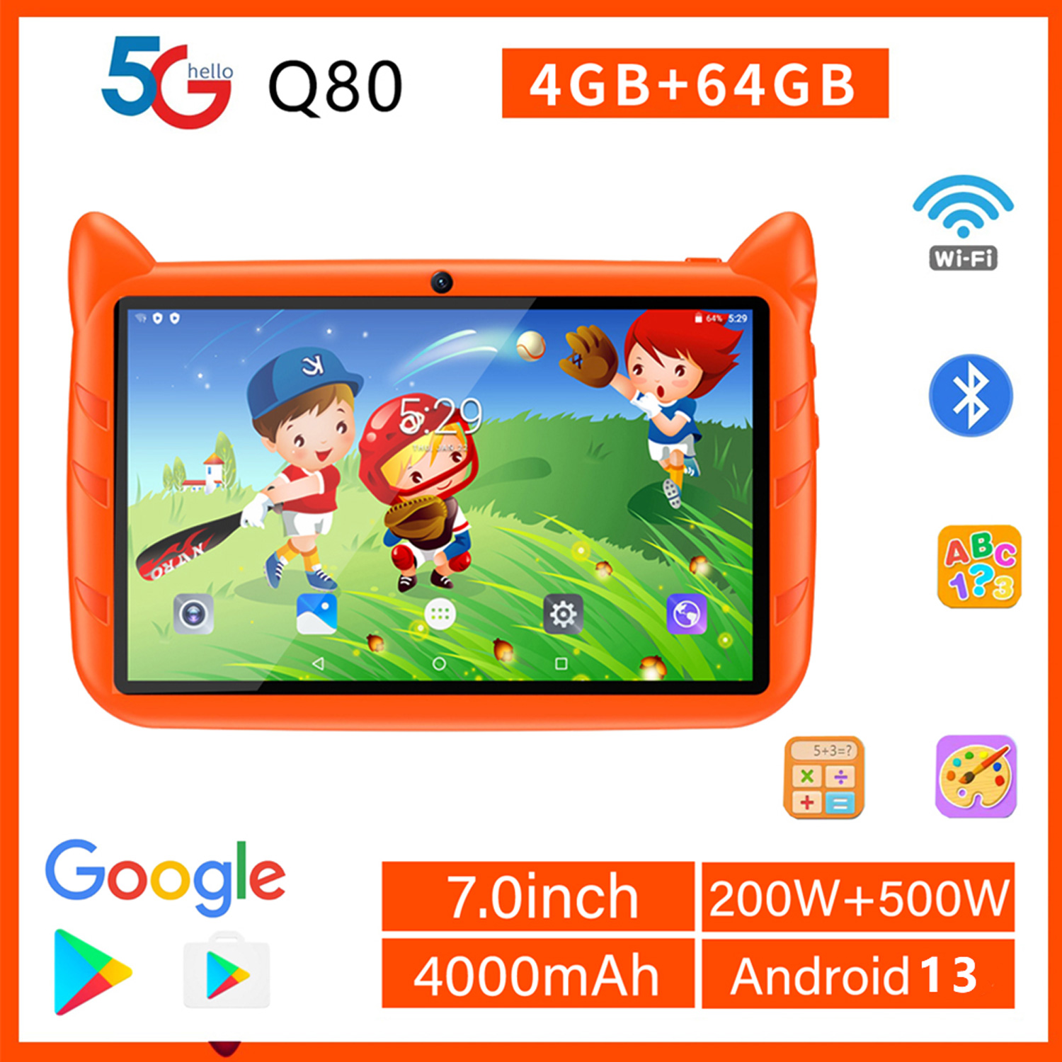 Neues 5G WiFi-Kinder-Tablet, 7 – Learning Tablet Kids Bewertung und Preis