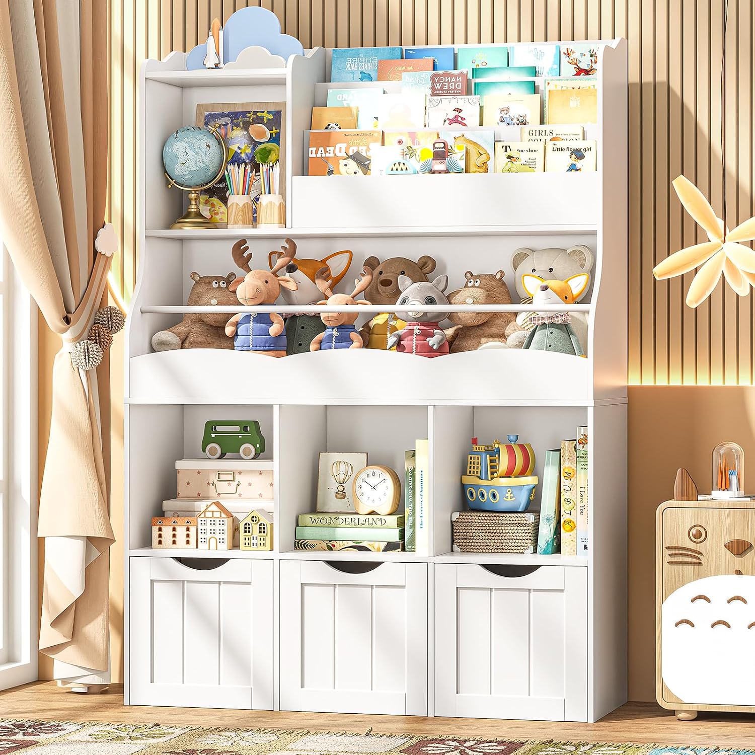 51,18 Zoll Kinder-Bücherregal  – Kids Toys Drawers Bewertung und Preis