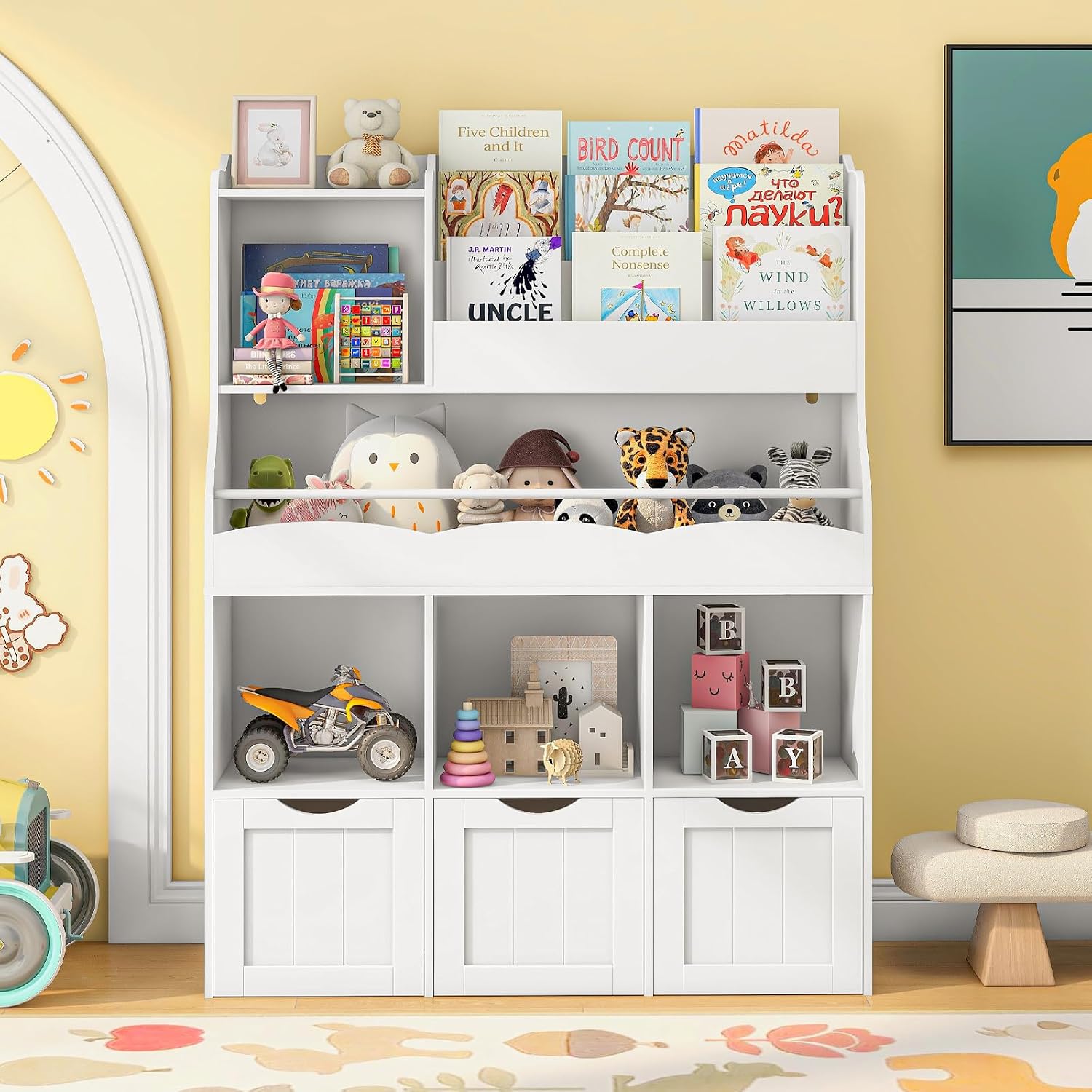 51,18 Zoll Kinder-Bücherregal  – Kids Toys Drawers Bewertung und Preis
