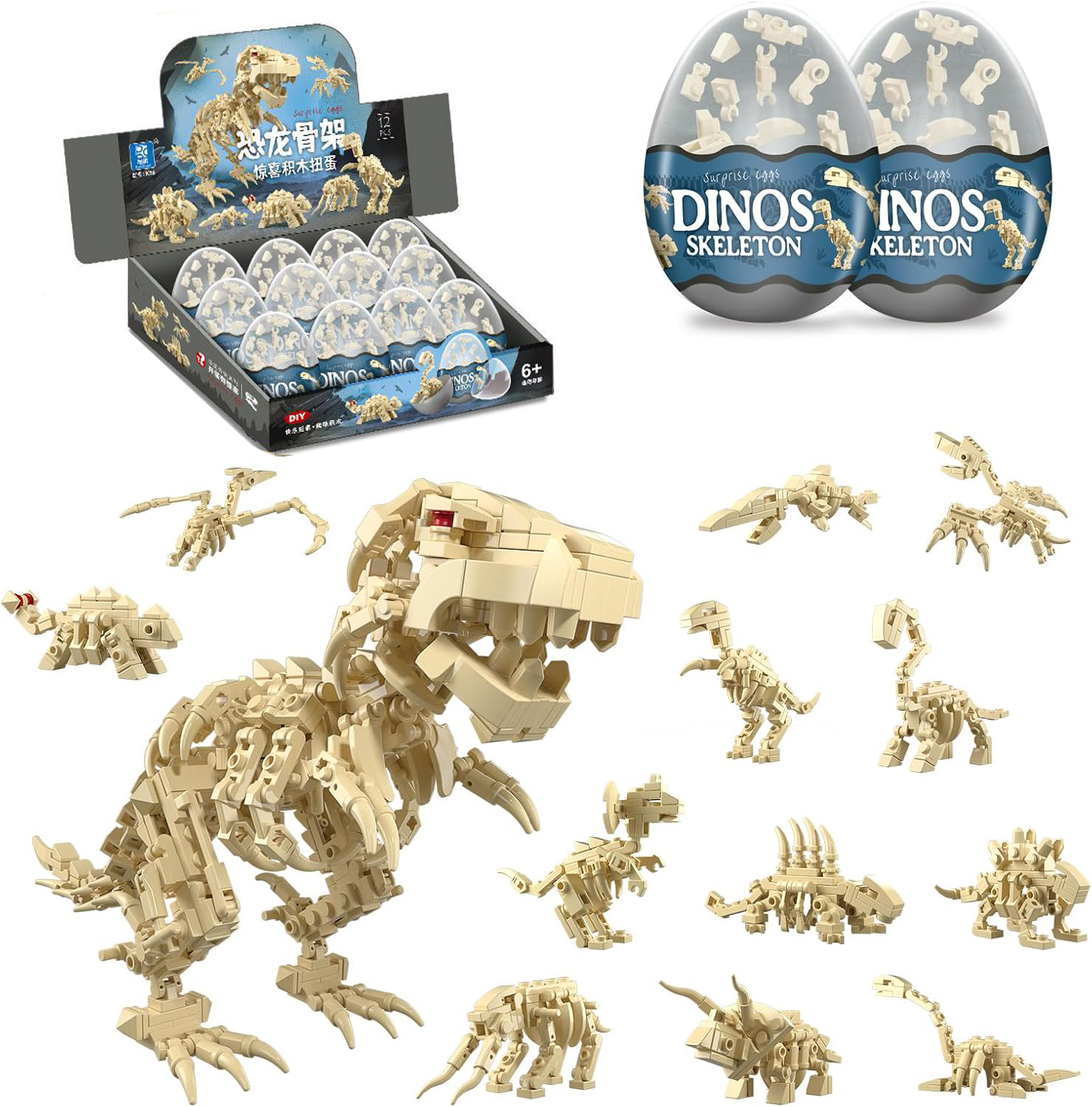 12-in-1 Dinosaurier-Skelett-Ba – Dinosaur Figurine Set Bewertung und Preis